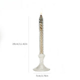 Qfdian  Rotate Transparent Glass Candle Holder Smokeless Glass Oil Lamps Candlestick Wedding Decor Romantic Candlelight Dinner Ornaments