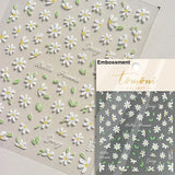 Qfdian Hipster Pure White Flowers Rose Spring Lily Peony Camellia Daisy Jelly Cherry Blossom Magnolia Nail Art Stickers Manicure Decals