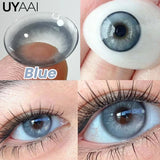 Qfdian 0~400 Myopia Lenses High Quality Colored Contact Lenses with Degree Green Natural Prescription Eye Contacts Blue Eye Lense