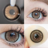 Qfdian Color Contact Lenses Large Diameter Myopia Lenses with Diopters Enlarge Bright Cosmetic Power Lenses Make Up for Eyes