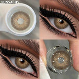 Qfdian  2pcs Colored Contact Lenses for Eyes Blue Pupils Lens Natural Brown Softlens Beautiful Cosmetic Gray Green Eye Contacts
