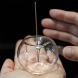 Qfdian  Glass Sphere Glass Incense Holder Household Chinese Incense Stick Incense Burners Yoga Tea Ceremony Relieve Home Fragrance Gifts