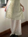 Qfdian  Lace Hollow Out Y2k Aesthetic Casual Trousers New Summer Loose Pants Women Vintage High Waist Thin Embroidery Flower Pant