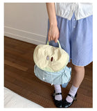 Japanese Letter Embroidery Schoolbags Y2k Aesthetic Student Casual Travel Backpacks Contrast Color Sweet Kawaii Bags for Women