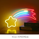 Qfdian  Rocket Neon Lights Neon Signs Bar Party Wall Hanging Light for Shop Window Xmas New Years Home Decor Neon Lamp USB Powered
