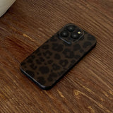 Qfdian Matte Leopard Amber Silicone Back Cover Neutral Mobile Phone Case For iPhone 16 15 14 13 12 11 Pro Max Protective Fundas Cover