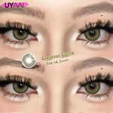 Qfdian  1Pair Fashion Big Lenses Colored Contact Lenses for Eyes Beauty Blue Eyes Lenses Natural Green Brown Grey Lens