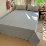 Qfdian  ‌Plaid Bedding Set Korean Style Simple Soft Bed Sheet Set Queen King Size Duvet Cover Set No Filling With Pillowcases Home Decor