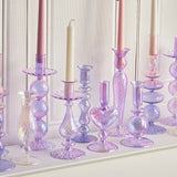 Qfdian 1pc Glass Vases Nordic Candlestick Wedding Decoration Christmas Decoration Candle Stick Holder Home Decor Flower Vase