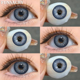 Qfdian  1 Pair Colorcon Eye Contact Lenses Natural Brown Gray Pupils for Eyes Cosmetics Yearly Blue Color Lens Green Softlens