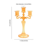 Qfdian  3 Heads Retro Transparent Candlesticks Taper Candle Holders Tall Candlesticks Decoration Party Glass Home Decor Wedding Decor