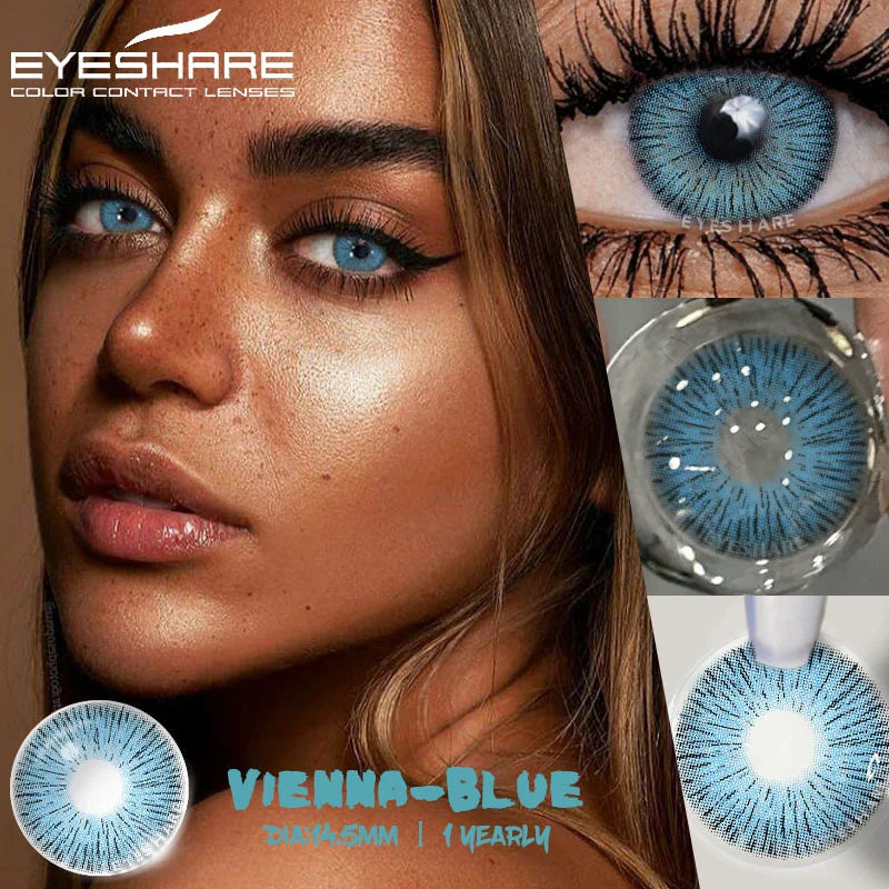 EYESHARE Colorful Contact Lenses for Eyes 1pair/2pcs Natural Color Contact Lenses Blue Lenses Yearly Multicolored Contact Lenses