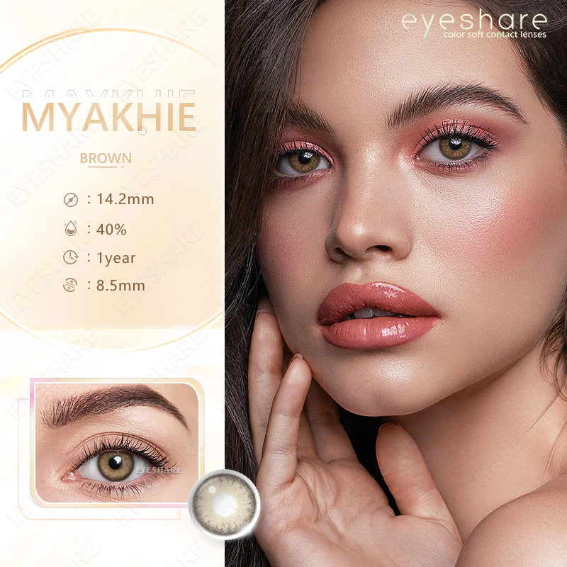 EYESHARE 1Pair Color Contact Lenses Colored Contacts for Eyes Brown Colorful Eyes Lenses Yearly Cosmetic Makeup Eye Contact Lens