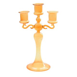 Qfdian  3 Heads Retro Transparent Candlesticks Taper Candle Holders Tall Candlesticks Decoration Party Glass Home Decor Wedding Decor