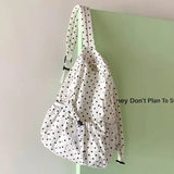 Qfdian  Vintage Trendy All Match Dots Students Backpack Y2k Aesthetic Women Casual Pleated Backpacks Fashion Y2k Aesthetic Schoolbags