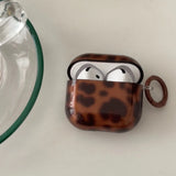 Qfdian  New Transparent Leopard Print Cover Case For Airpods 4 Cartoon Lovely Little Bear Pendant For AirPods 1 2 3nd Pro 2 Shell