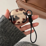 Qfdian Gradient transparent animal graffiti TPU protection cover with keychain anti loss rope case for airpods 4 3 2 1 pro 2 soft cases