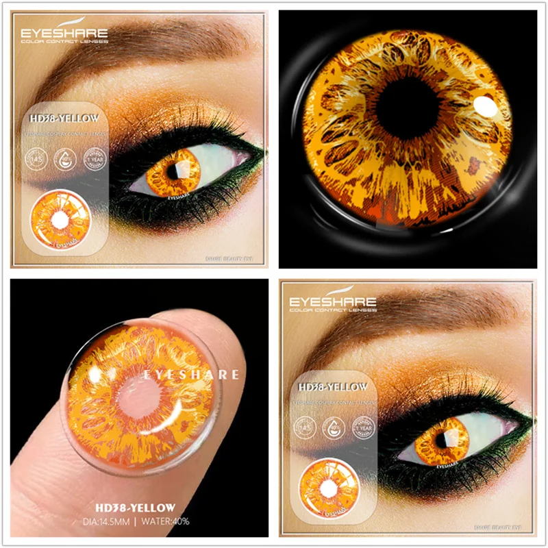 EYESHARE Color Contact Lenses for Eyes 1 Pair Cosplay Halloween Color Contact Lens for Eyes Yearly Beautiful Makeup Contact Lens