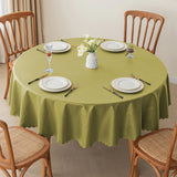 Qfdian  Solid Color Circular Tablecloth Waterproof Oil Proof Dustproof Dining Table Decoration Hotel Restaurant Tablecloth Cover Cloth