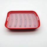 Qfdian Silicone Food Grade Sausage Mould 6 Cavity Homemade Ham Hot Dog Making Tray Household Cake Baking Molds with Lid Kitchen Tools