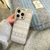 Qfdian Winter plating phone case for iphone 14promax 15pro 16 14 13 15 pro max 16pro 13promax snowman print protector cover shell