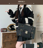 Qfdian Y2k Aesthetic Preppy Women Shoulder Bag Vintage Jk Girls Students Trendy Backpacks Casual All Match Fashion Handbags Crossbody