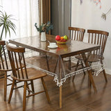 Qfdian  1pc Practical PVC Tablecloth Oil Proof European Style Desk Mat Transparent Rectangular/Square Table Runner Coffee Table ﻿