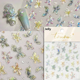 Qfdian Hipster Pure White Flowers Rose Spring Lily Peony Camellia Daisy Jelly Cherry Blossom Magnolia Nail Art Stickers Manicure Decals