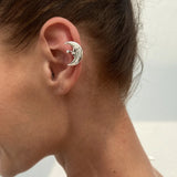 Qfdian  Vintage Flower C Shape Ear Cuff Silver Golded Starfish Shell Ring Clip Irregular Shape Minimalism C-shaped Ear Clip Travel