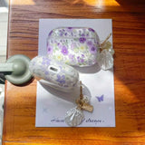 Qfdian  Transparent purple flower is suitable for Apple airpods4th generation Bluetooth headset case Airpodspro2nd generation