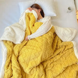 Qfdian  Winter Thick Lamb Fleece Blankets Thick Wide Flannel Bedroom Sofa Soft Breathable Warm Cover Sofa Blanket Small Blankets for Bed