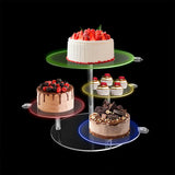 Qfdian  4 Tier Round Acrylic Cupcake Stand, Clear Cupcake Tower Stand with Led, Premium Acrylic Dessert Stand for Wedding Birthday Baby