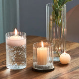 Qfdian Ribbed Glass Hurricane Candle Holders Home Decor Pillar Candles Glass Vase Floating Candle Wedding Ornaments