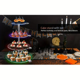 Qfdian  4 Tier Round Acrylic Cupcake Stand, Clear Cupcake Tower Stand with Led, Premium Acrylic Dessert Stand for Wedding Birthday Baby