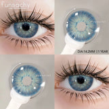 Qfdian 1 pair Colorcon Contact Lenses for Eyes Black Lenses Beautiful Cosmetic Pupil Blue Lenses Big Eyes Contacts Lens Yearly