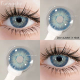 Qfdian   1 pair Colorcon Contact Lenses for Eyes Black Lenses Beautiful Cosmetic Pupil Blue Lenses Big Eyes Contacts Lens Yearly