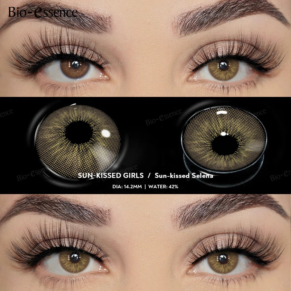 Qfdian Contact Lenses for Eyes Natural Beauty Pupils  Eyes Lenses Korean Brown Contacts 2PCS 1Year Fashion Green Pupilentes