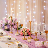 Qfdian  Gold Candlestick Holders Set Of 5, Wedding Birthday Candlelight Dinner Table Centerpiece, Halloween And Christmas Decorations