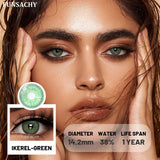Qfdian  1 pair Green Color Series Contact Lenses for Eyes Natural Blue Lenses Eye Makeup Beauty Pupils Yearly Use Cosmetics Len