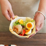 Qfdian  Ceramic salad bowl, creative hand drawn kitten bowl, 330ml/11oz cute fruit salad bowl