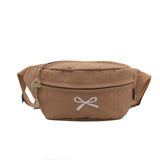 Qfdian  All Match Kawaii Bow Embroidery Chest Bags Korean Women Casual Y2k Aesthetic Shoulder Bag Vintage Simple Chic Handbags Crossbody
