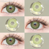 Qfdian  1pair Colorcon Contact Lenses Green Color Lens Natural Brown Eye Contacts Gray Pupils Beautiful Cosmetic Yearly Lenses