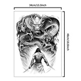 Qfdian Dragon Slayer Warrior Waterproof Temporary Tattoo Sticker, Long-lasting Waterproof for 1-2 weeks, Semi-Permanent Fake tattoo