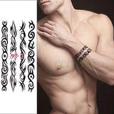 Qfdian  Waterproof Temporary Tattoo Sticker large rhombus square totem line tattoo flame tatto stickers flash tatoo fake tattoos for men