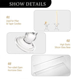 Qfdian  Clear Glass Hurricane Candle Holder Set of 2, 13.8 inch Tall ,  Table Centerpiece Wedding Party Decor,Christmas Halloween decor