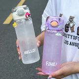 Qfdian  500/600ML Large Capacity Plastic Straw Water Bottles For School Sports Water Bottle BPA Free Portable Leak-proof Drinkware Cup