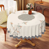 Qfdian  1PC New Simple Style Round Table Cloth Waterproof Oil-proof Anti-scalding Wash-Free PVC Table Cloth Scratch-resistant Durable