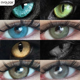 Qfdian  New 1Pair Fashion Big Lenses Myopia Colored Contact Lenses for Eyes Beauty Blue Eyes Lenses Green Pupils Brown Grey Lens