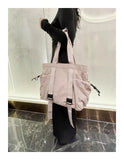 Qfdian Japanese Simple Solid Women's Handbags Fashion All Match Y2k Aesthetic Chic Shoulder Bags Casual Streetwear Vintage Underarm Bag