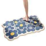 Qfdian 1pc 40*60cm Cute Flower Bathroom Rug, Machine Washable Bathroom Floor Mat, Extra Soft Absorbent Non-Slip Bath Rug